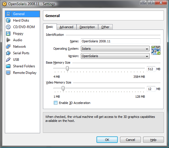 3D Acceleration Option