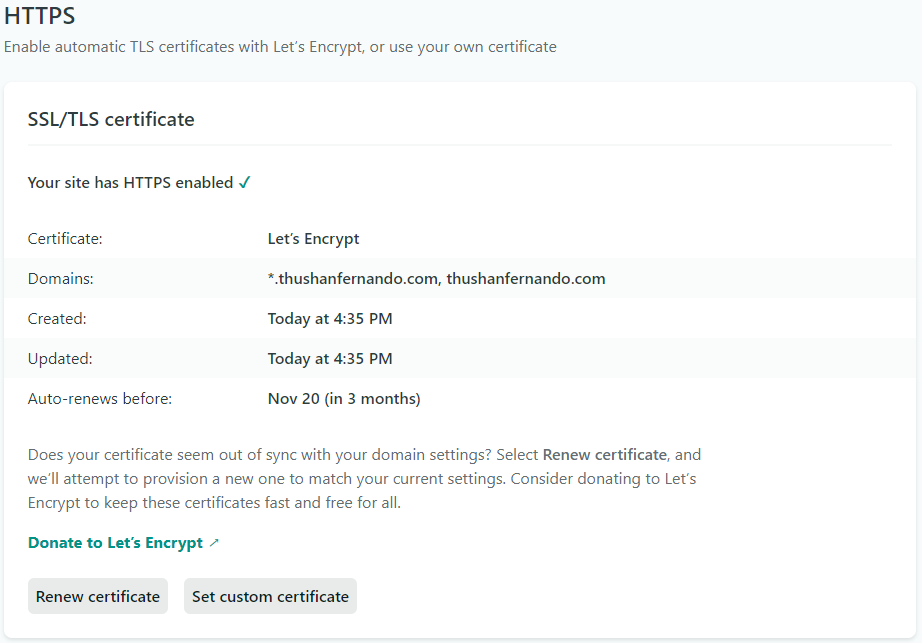 DNS Propagated, SSL Certs provisioned!